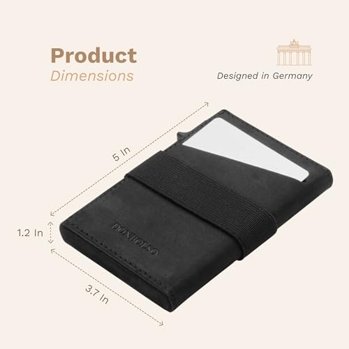 DONBOLSO Minimalist Leather Wallet for Men - Slim Wallet with RFID Blocking Protection - Functional Cash & Credit Card Holder - Best Wallet Gift for Men - Convenient, Light & Durable - Nappa Black3