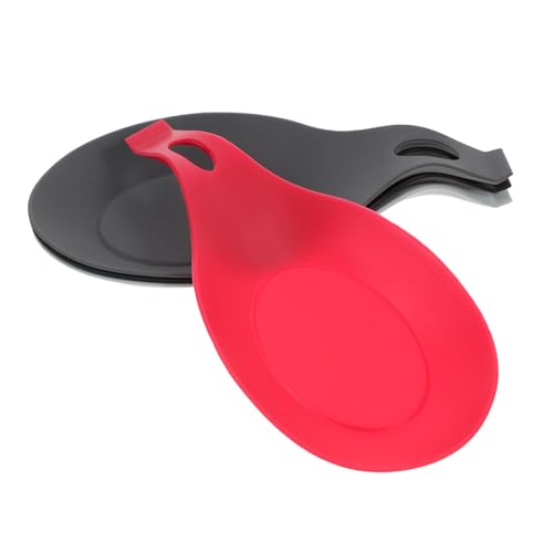 LOLIPPYY 4個 シリコン製耐熱スプーンホルダー キッチン調理器具置き 滑り止め機能付きスプーンラック お手入れ簡単で衛生的な収納パッド