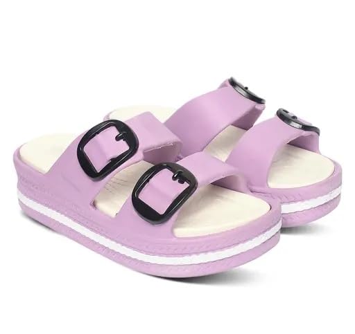 Women’s Lightweight Slip-On Clogs with Arch Support_Buckle Purpal-image-42