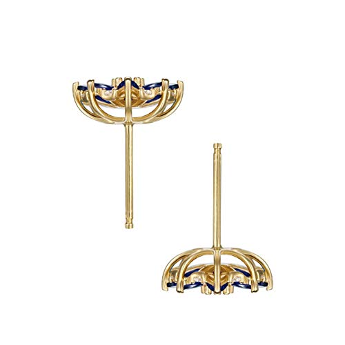 Daesar 18Ct Yellow Gold Earings Womens Earrings Stud Diamond 0.24Ct Flowers Marquise Cut Sapphire Stud Earrings Gold #TOP3