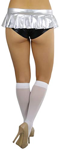 ToBeInStyle Women’s Flirty Metallic Pleated Festival Ultra Micro-Mini Rave Skirt3