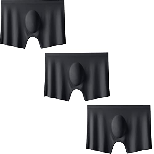 Faringoto Herren-Slips, nahtlose Unterwäsche, einfarbig, ultradünn, 3 Schwarz, XL