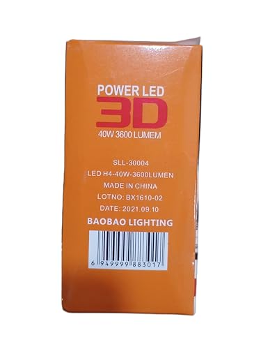 Image of 3D Power LED H4 Motorcycle Headlight Bulb, 40W 3600 Lumens, DC 9-16V, Vibration Resistant