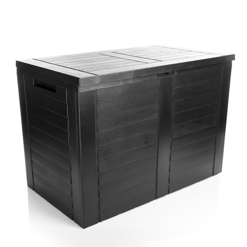 BigDean Aufbewahrungsbox Garten 170L mit Stecksystem aus Kunststoff – Auflagenbox wasserdicht für outdoor geeignet – Kissenbox im kompakten Design & Made in Europe