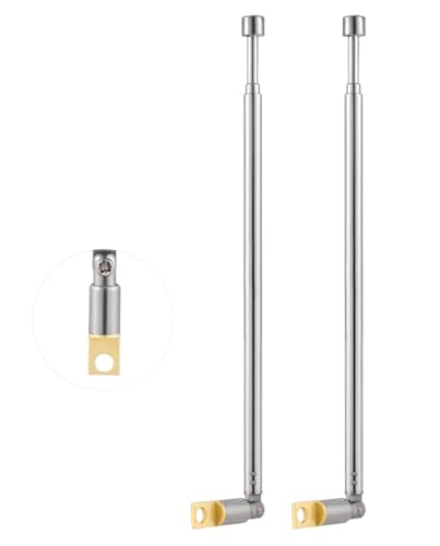 CHUNCHEN 2 Piezas Antena Telescópica Portátil 3 Secciones 42.2CM/16.61Pulgadas Radio Antena Telescópica de Repuesto para TV Radio Receptor Estéreo Am FM