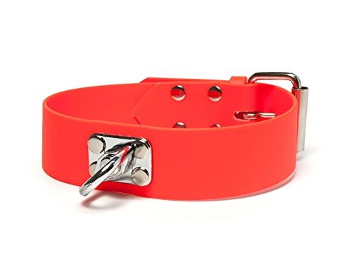 Mystique® Biothane Schweisshalsband 38mm neon orange 35-45cm
