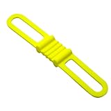 (AIdeaz) シリコンバンド 自転車 アクセサリー ホルダー ヘッドライト ハンドル 固定 結束バンド 6本 セット (ワイド イエロー)