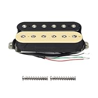 Compatible with electric guitar which can be installed humbucker pickup. Magnet: ceramic humbucker pickup, 6 non-adjustable slug pole pieces & 6 adjustable screws pole pieces. Resistance: Total is 14-15k ohms, single coil is 7-8k ohms. Position: Brid...