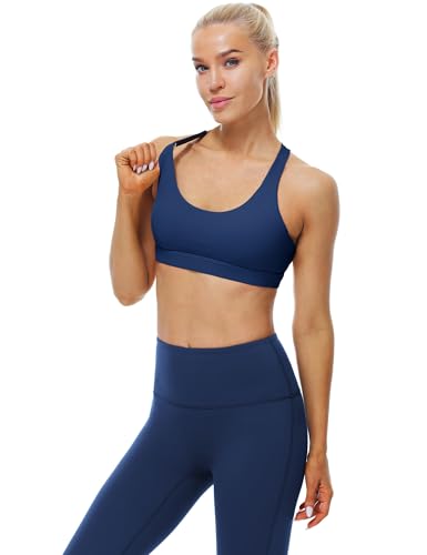 Image of icyzone Women's Padded Strappy Workout Running Sports Bras Medium Impact