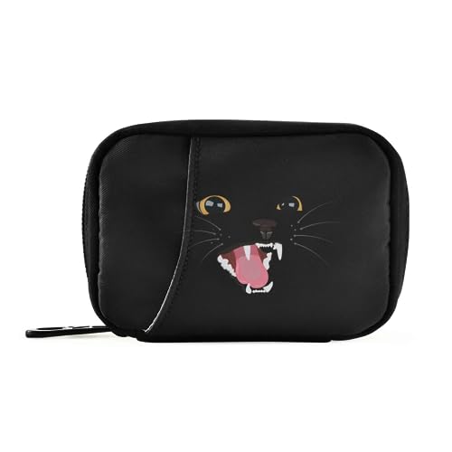 Akiraki ピルケース 薬ケース お薬入れ 小分け 携帯用 コンパクト 黒猫 ねこ かわいい 可愛い 猫 お薬収納ポーチ 大容量 小物入れ サプリメントケース 常備薬 飲み忘れ防止 旅行 アウトドア 出張