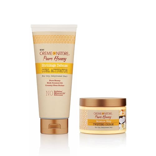 Creme of Nature Pure Honey Activador de Rizos, 310ml + Crema Moldeadora Definidora, 340ml — Define, Alarga e Hidrata tus Rizos, Sin Aclarado, Con Miel Pura, Para Pelo Seco y Deshidratado