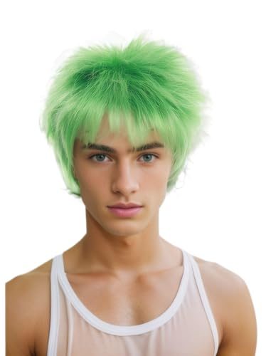 Perruque courte vert pré manga style extraterrestre pour réinventer votre style - 2