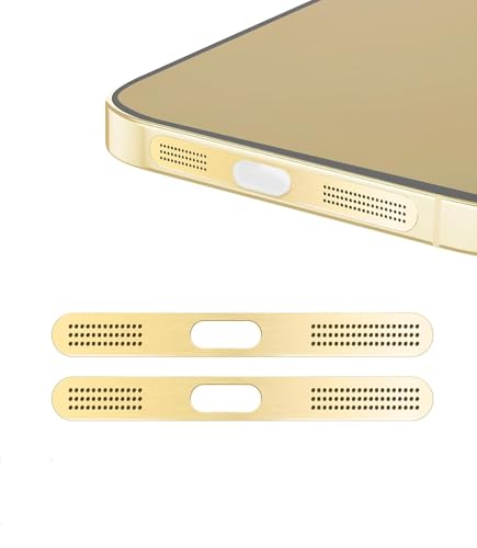 Image of Anks Creation Dustproof Speaker Cover Compatible for iPhone 17, iPhone 17 Air (Gold)