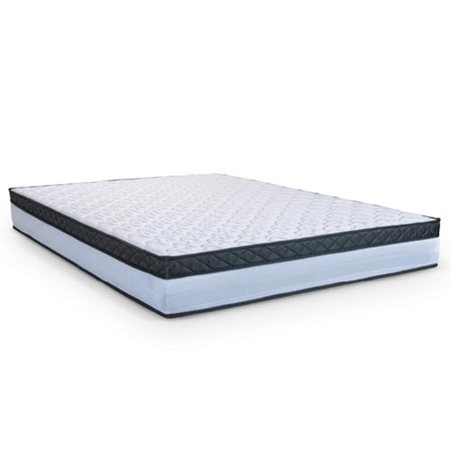 Colchão Casal King Molas Ensacadas 193x203x22cm Dunas Branco/Pret...