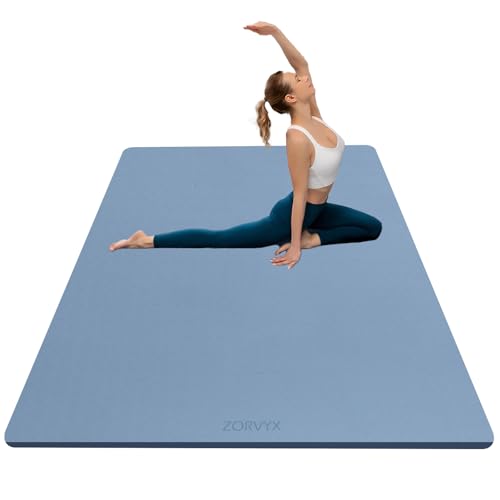 ZORVYX Esterilla Yoga Antideslizante 200×100cm TPE 10mm Gruesa Esterilla Fitness Grand y Antideslizante, Colchoneta de Gimnasia, Pilates, Deporte y Ejercicio en Casa y al Aire libre