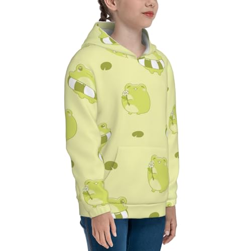 Cute Frog3 Kids Pullover Hoodies Boys Sweatshirts Girls Athletic Clothes with Pocket3