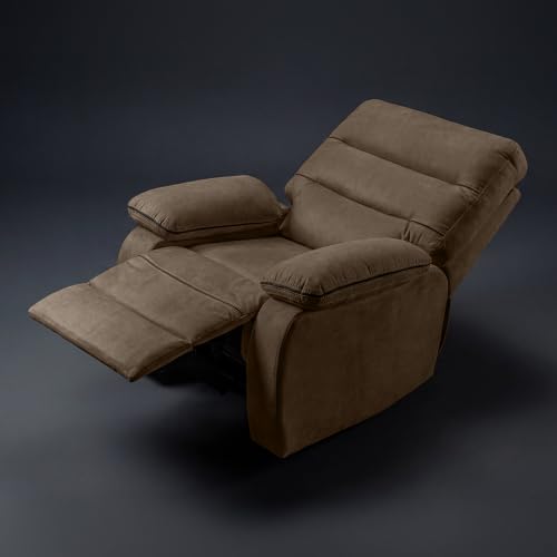 Image of Duroflex Avalon Grande - Recliner Chair| 3 Recline Modes with 3-Zone Back Support| Premium Suede Fabric| Plush Seating with Foam & Spring Support| 3 Year Warranty - Brown