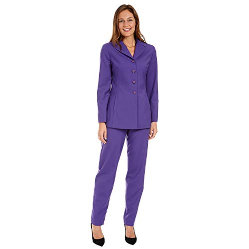Donatella Women's 3 Piece Jacket/Skirt/Pant Set, Purple, 8 #TOP3