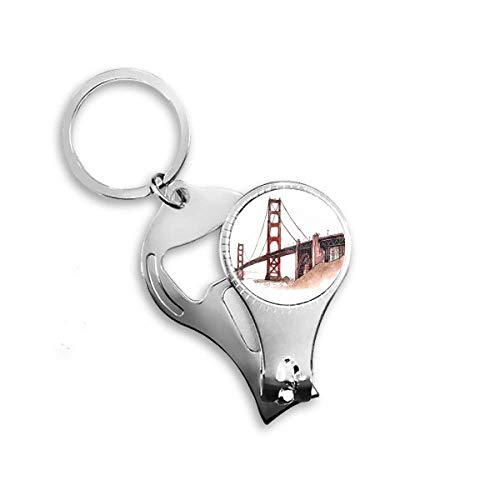 Pince à ongles porte-clés décapsuleur Golden Gate accessoire - 2