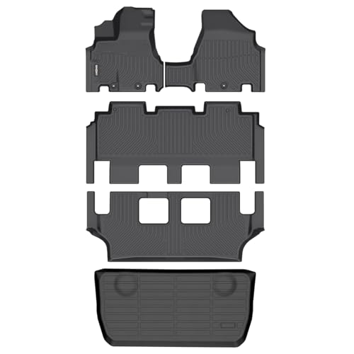 GINOWY-Floor Mats & Cargo Liner for 2011-2017 Honda Odyssey 7/8 Passenger All Weather Car Floor Mat Custom Fit for Honda Odyssey Accessories Rubber Mats Cargo Liners Trunk Mat