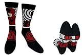 Hyp “Sock Talk” Marvel The Daredevil – 1 pair Men's Black Crew Socks – Daredevil with Logo - Bottom Sole Text: The Man Without Fear Men’s Shoe Size 6-12.