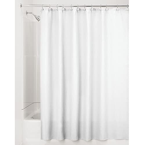 mDesign Long, Polyester/Cotton Blend Machine Washable Fabric Shower Curtain with Waffle Weave and Rust-Resistant Metal Grommets for Bathroom Showers and Bathtubs, 72