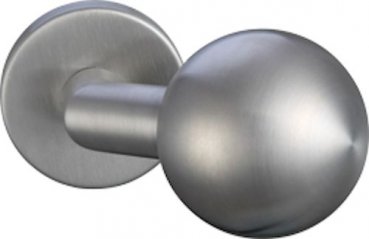 Edelstahl Türknopf gekröpft auf Rundrosette fest gelagert nicht drehbar Cover