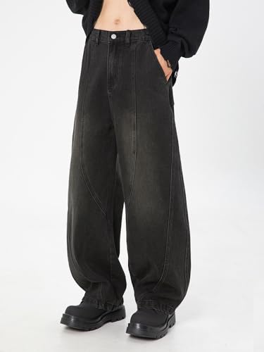 Men's Japanese Style Retro Denim Spring Loose Straight-Leg Casual Long Pants3