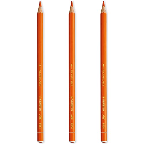 STABILO All Watercolour Effect Pencil Pack of 3 Pencils - Orange