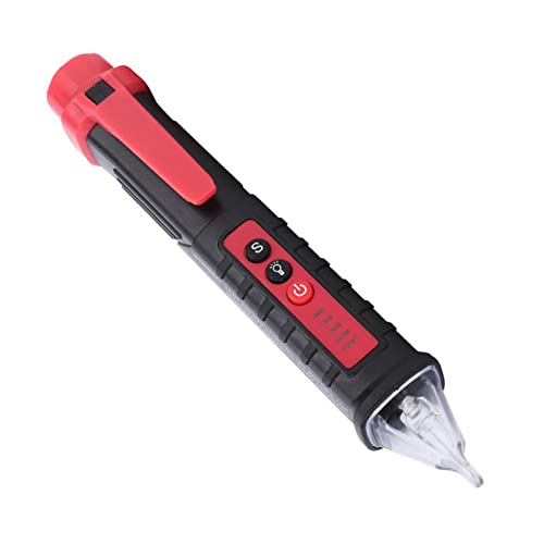 Walfront Probador de Voltaje Pluma ABS NCV Detector de Voltaje 12 V a 1000 V Luz LED Alarma de Zumbador Indicador de Señal Alta y Baja para Electricistas Comprobación del Circuito de Salida del