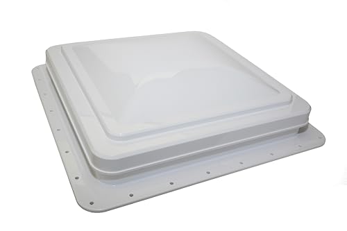 classAcustoms 81111-1G | 14 RV Roof Vent | 1 Garnish Ring | Non Powered | White Lid | Manual Crank | for RVs | Cargo Trailer | Camper and Motorhome (16.5 X 16.5 Outter / 14 X 14 Mounting Hole)