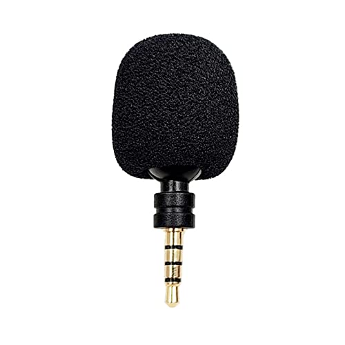 Hattba Micrófono portátil de 3,5 mm mono/estéreo/4 micrófonos de capacitancia de metal para computadora