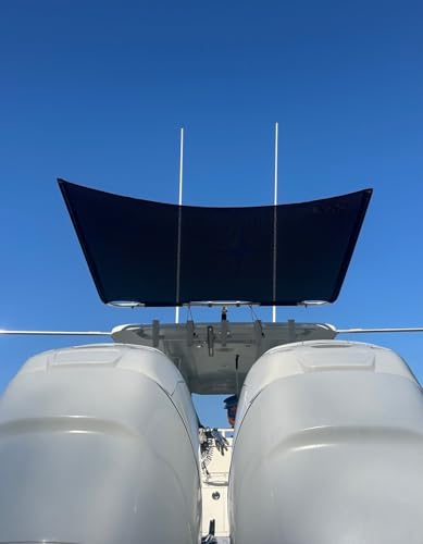 6.5 x5.5 Black SS100 Single Rod Holder Stern Boat Center Console Sun Shade