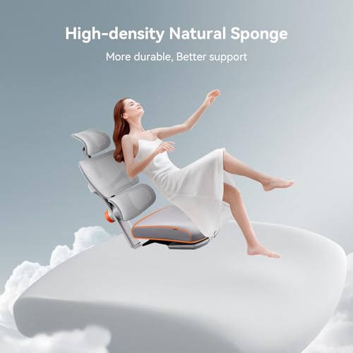 Image of Newtral Ergonomic Office Chair - Home Office Desk Chair, Big and Tall Office Chair, Auto-Following Lumbar Support for Back Pain, Adjustable Seat Depth and Height (with Footrest, Gray)