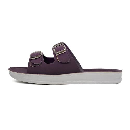 Image of ASIAN PL-908 Cushion Slippers for Women | Stylish Double Buckle Slip-Ons | Soft Air Cushion Comfortable Footbed | Lightweight Daily Wear Casual Flats for Indoor Outdoor Use