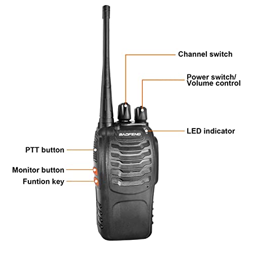 BAOFENG BF-888S Two Way Radio Long Range 16 CH Radio Black (Pack of 10)