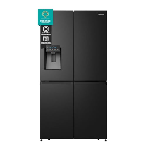 Hisense RQ760N4BFE Cross Door Kühl-Gefrierkombination /178,5 cm/Inverter Kompressor/Total NoFrost/Multi Air Flow/Wasserspender/Kühlteil 352 l/Gefrierteil 232 l/schwarz