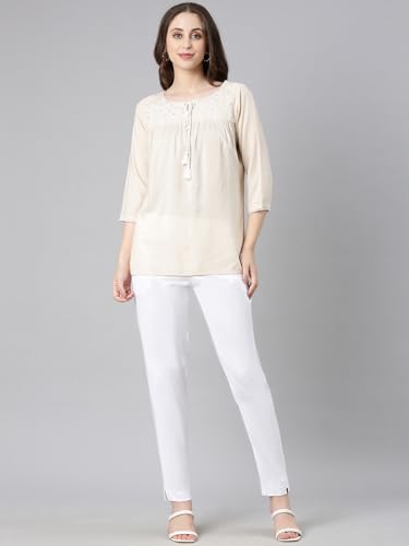 Image of TWIN BIRDS Women Viscose Cotton Kurti Pants | Stretch Ethnic Daily Trousers