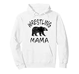 wrestling mama wrestling mom bear grafica per donne felpa con cappuccio