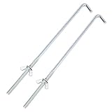 X AUTOHAUX バッテリーホールドダウンフック バッテリーフッククランプ シルバートーン メタル 0.6cm ペア入り 23cm