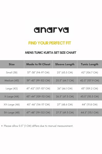 Image of Amazon Brand - Anarva Men Art Silk A-Line Kurta Embroidered Long Kurta