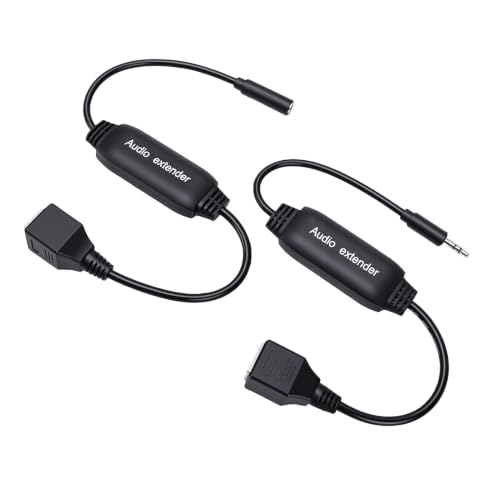 Extensor de Sonido de 3,5 Mm a RJ45 Plug and Play Sin Pérdida de Audio 5