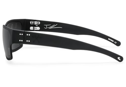 Gatorz Eyewear Jack Carr Delta Sunglasses - Black Frame with Black Tomahawks Logo, Smoke Digitally Optimized Polarized (Opz) Lens - GZ-50-0923