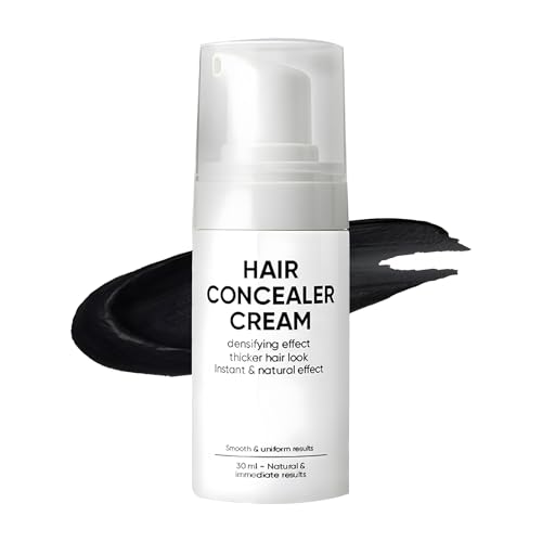 Hair Concealer Cream for Thinning Hair & Bald Spots Black Root Touch-Up Waterproof & Sweatproof Scalp Coverage Natural Filling Cream for Men & Women 30ml