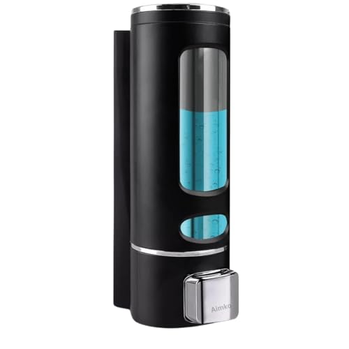 Image of 400 ML Wall Mounted Soap Dispenser | ABS Material with Transparent Liquid Indicator, Ideal Hand Wash Dispenser Bottles | Ideal for Wash Basin or Kitchen Sink | Home | Office (Black)