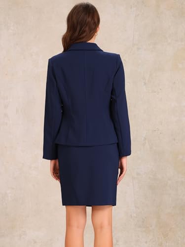 Image of Allegra K Women 2 Piece Skirt Set Suit Business Blazer and Pencil Skirt Office Work Interview Church Outfits