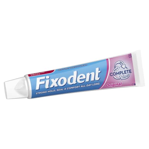 Fixodent Complete Denture Adhesive Cream, 65g, 10X Stronger Hold vs. No Adhesive, Improved Comfort & Foodseal, Original, Mint