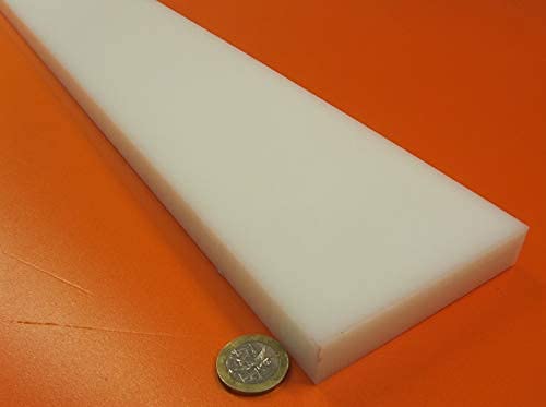 White HDPE (High Density Polyethylene) Rectangular Bar.750