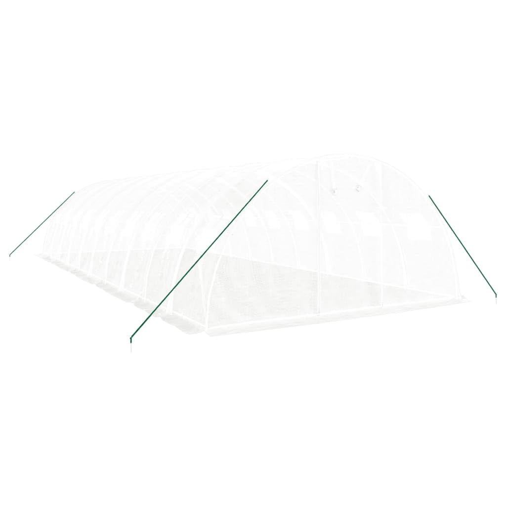 Homgoday Invernadero con Estructura de Acero Blanco 40 m² 10x4x2 m, Invernadero Caseta Jardín Terraza Plantas Semilla Cultivo Huerto Verduras Cubierta Casero
