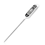 Digital Cooking Thermometers, Accevo Larger Screen Display Stainless Thermometer for Food, Meat, Grill, Milk, Candy, with Long Probe, Auto Shutdown